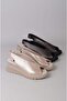 Seç 888853 Genuine Leather Padded Heel Sandals (Heel: 6cm) Black Silvery - 6
