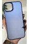iPhone 14 Plus / 15 Plus Compatible Blue Color Gradient Matte Silicone Case with Camera Frame Luxury Electroplated - 4