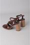 Seç 4173 genuine leather heel women's sandal (heel height: 9 cm) coffee - 5