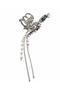 Navy Blue Stone and Pearl Detailed Hair Clip - 4