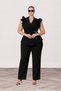 Elite Series Large Size Women's Suit with Tulle and Tie Detail on the Sleeve and Jacket 8230