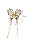 Gold Color Figured Hair Clip with Pearl and Stone Detail - 2