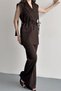 Women's Vest Trouser Bottom Top Set Belt Detailed Blazer Vest Palazzo Trousers Stylish Two-Piece Set - 5