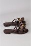 Seç M205 Buckle Satin Women's Slippers Brown - 6