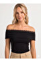 New Product Women's Modana Collar Lace Detailed Stretch Fabric Blouse - 4