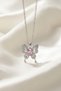 Butterfly's Soul Heart Detailed Steel Zircon Stone Necklace - 2