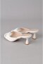 Seç Y268 Heeled Dressy Slippers (Heel Height: 7 cm) White - 5