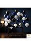 Engagement Birthday Decorations Balloon Set 20 Pieces Black Navy Blue White Balloons