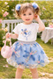 Girl's Floral Appliqué Top and Tulle Skirt Set – Stylish Summer Combination