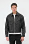 Men's Black High Quality Pocket Detail Modern Cut Stylish Leather Jacket - 5
