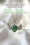 Natural Stone Angel Wing Heart Cut Pendant Amethyst Aventurine Pink Quartz