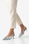 Lorea Sparkling Silver Color Bow Detailed Women's Heeled Shoes