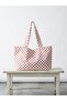 Red and White Polka Dot Cloth Shoulder Bag - Waterproof Fabric - Tote Cloth Handbag and Shoulder Bag - 3