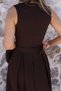 Bitter Brown Halter Neck Belted Flared Dress - 5