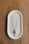 Gold Brand Model Navy Blue Steel Necklace - 2