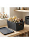 Multi-Purpose Organizer Storage Box with Lid 1 Piece Stylish and Decorative In-Cabinet Organizer Black 4 Liters