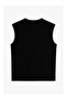Men's Crew Neck Printed Black Sleeveless T-Shirt - 3