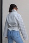 New Season Women's Polka Dot Stand Collar Short Belted Trench Coat - 5