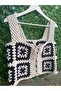 Motif Bustier Crop Top - 2
