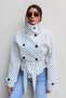 New Season Women's Polka Dot Stand Collar Short Belted Trench Coat - 3