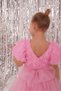 Girl's Special Occasion Dress with Rose Detail and Tulle Skirt Set - 5