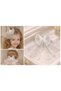 Luxury Design Stone Butterfly Fancy Pearl Tulle Bow Pendant Ribbon Metal Clip Children's Hair Clip Cream White