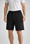 Men's Black Shorts – Lace-Up, Back Pocket, Basic Comfort