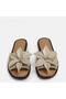 Large Size Women's Genuine Leather Slippers 41-42-43-44-Beige - 4