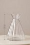 Modern Striped Glass Vase 22 cm – Transparent Decorative Flower Holder, Minimalist Design Table & Living Room Vase - 2