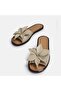 Large Size Women's Genuine Leather Slippers 41-42-43-44-Beige - 6