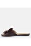 Large Size Women's Genuine Leather Slippers 41-42-43-44-Brown - 7