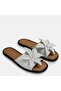 Large size women's genuine leather slippers 41-42-43-44-white - 2