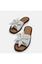 Large size women's genuine leather slippers 41-42-43-44-white - 6