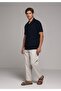 Regular Fit Mid Waist Straight Leg Men's Stone Trousers