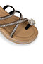 Women's Black Stone Detailed Slippers - 4