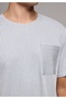 Comfort Fit Round Neck Plain Men's Blue Short Sleeve T-Shirt - 4