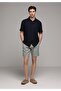 Regular Fit Mid Waist Straight Men's Green Shorts - 3