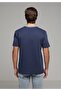 Regular Fit Round Neck Plain Men's Navy Blue Short Sleeve T-Shirt - 2