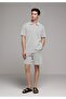 Regular Fit Mid Waist Striped Men's Gray Shorts