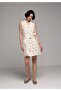 Regular Fit Metraj Printed Women's Ecru Sleeveless Dress - 3