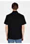Comfort Fit Shirt Neck Plain Men's Black Short Sleeve Shirt - 2