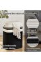Laundry Hamper, Tall Cotton Decorative Blanket Storage Basket with Handles for Living room - 3