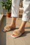 Women's Beige Pompom Slippers Stylish Daily Non-Slip Comfortable Sole - 3