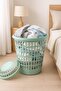 Tall Plastic Laundry Basket with Lid | Laundry Hamper for Dirty Clothes, Towel Storage - 3