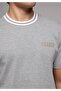 Regular Fit Round Neck Plain Men's Gray Short Sleeve T-Shirt - 4