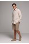 Regular Fit Mid Waist Straight Men's Brown Shorts - 3