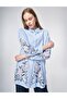 تونيك من القطن الفسكوزي المطرز بالإيتامين بلون دخاني