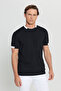 Men's Black Standard Fit Regular Cut Crew Neck Knitwear T-Shirt - 2