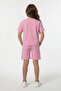 Light Pink Girls Printed T-Shirt and Shorts 2-Piece Set 23908 - 5