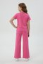 Pink Girl Character Printed Wide-Leg Pants 2-Piece Girl's Set 23801 - 6